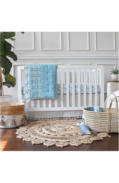 Crane Air Tassel Trim Crib Skirt In White