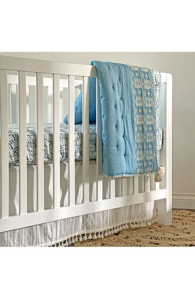 Crane Air Tassel Trim Crib Skirt In White