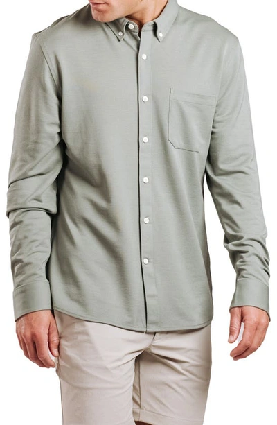 Shop Western Rise Limitless Merino Wool Blend Button-down Shirt In Sage