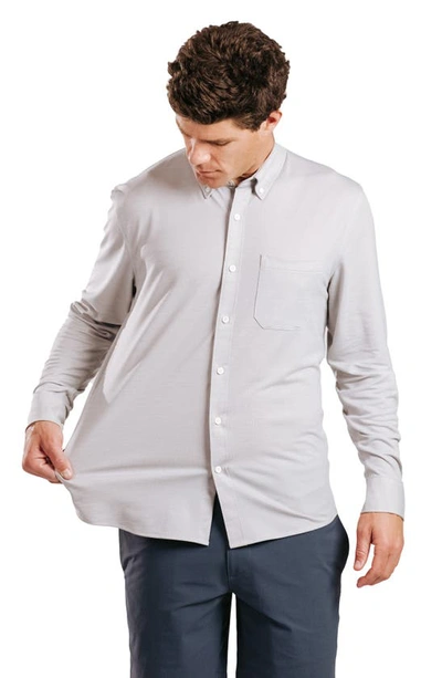 Shop Western Rise Limitless Merino Wool Blend Button-down Shirt In Smoke