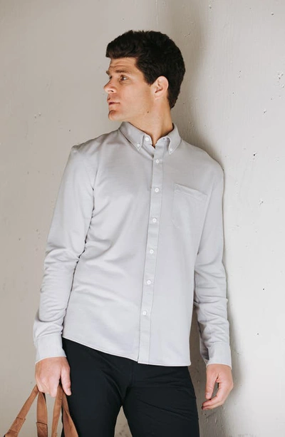 Western Rise Limitless Merino Wool Blend Button-down Shirt In Smoke