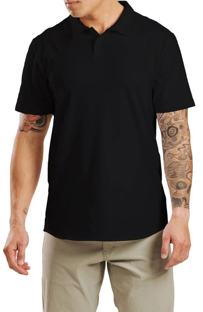 Shop Western Rise Cotton Blend Polo Shirt In Black