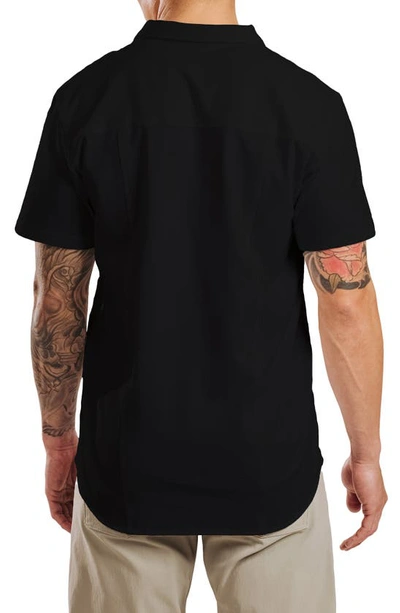 Western Rise Cotton Blend Polo Shirt In Black