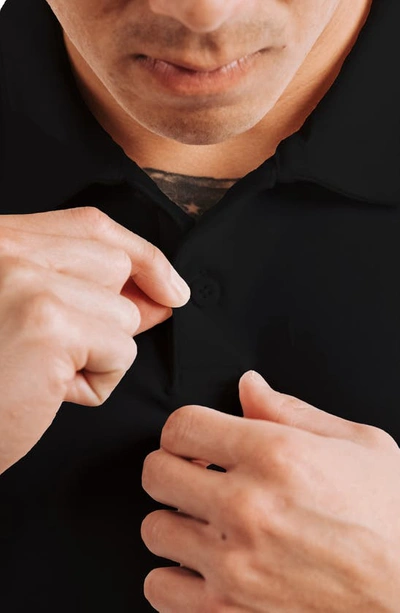 Western Rise Cotton Blend Polo Shirt In Black