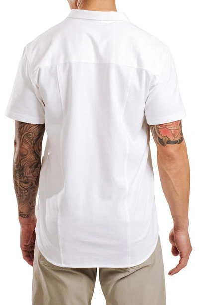 Shop Western Rise Cotton Blend Polo Shirt In White