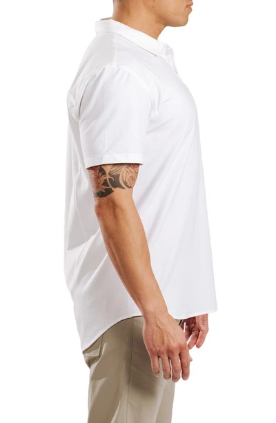 Shop Western Rise Cotton Blend Polo Shirt In White
