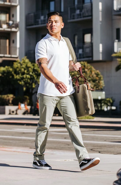 Shop Western Rise Cotton Blend Polo Shirt In White