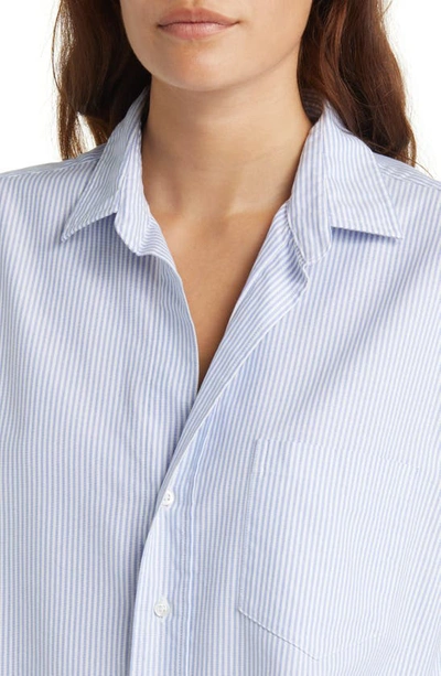 Shop Frank & Eileen Shirley Stripe Oversize Button-up Shirt In Blue Stripe