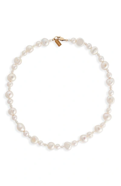 Shop Set & Stones Bowie Freshwater Pearl Necklace In Gold