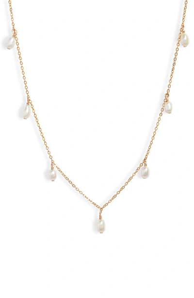 Shop Set & Stones Meri Freshwater Pearl Chain Necklace In Gold