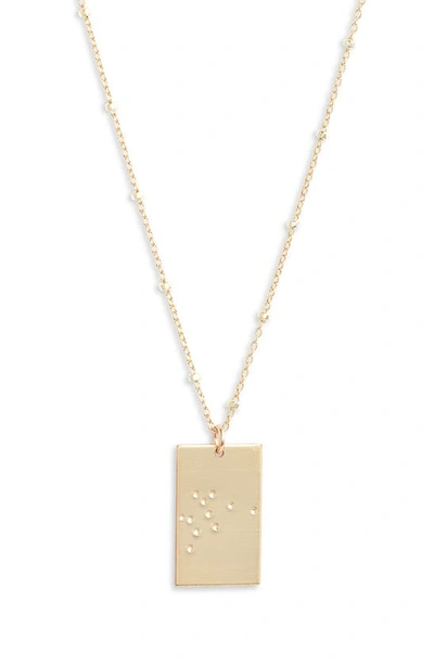 Shop Set & Stones Zodiac Constellation Pendant Necklace In Gold - Aquarius