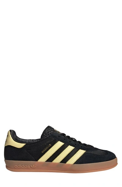 Shop Adidas Originals Gender Inclusive Gazelle Low Top Sneaker In Black/almost Yellow/gum 2