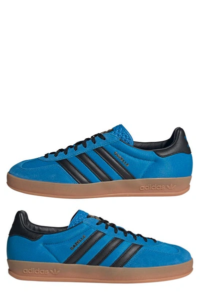 Shop Adidas Originals Gender Inclusive Gazelle Low Top Sneaker In Bright Blue/ Core Black/ Gum 2