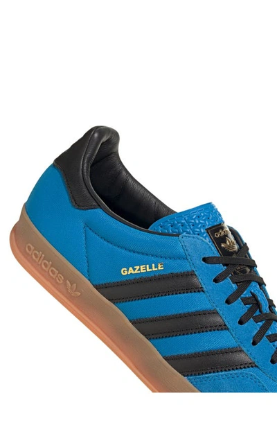 Shop Adidas Originals Gender Inclusive Gazelle Low Top Sneaker In Bright Blue/ Core Black/ Gum 2