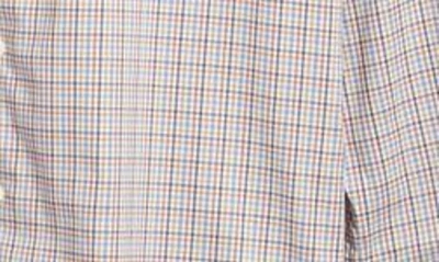 Shop Peter Millar Market Crown Lite Check Button-down Shirt In Twilight Blue