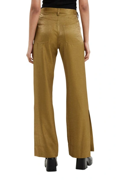 Shop French Connection Cammie Shimmer Slit Hem Pants In 20-nutria