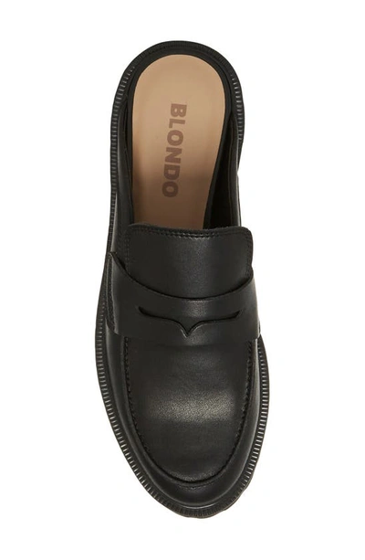 Shop Blondo France Waterproof Penny Loafer Mule In Black Leather