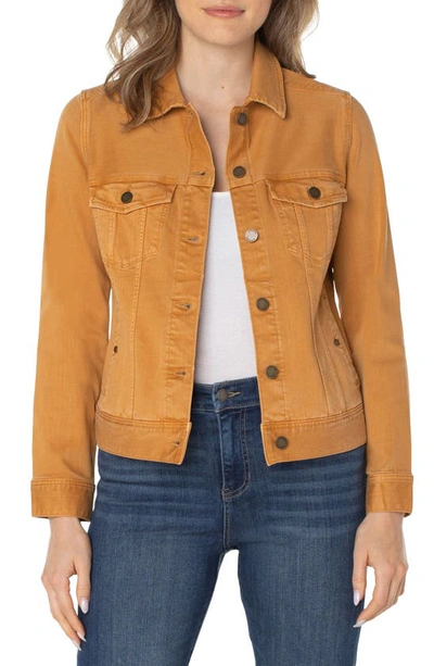 Shop Liverpool Classic Denim Jacket In Amber Dawn