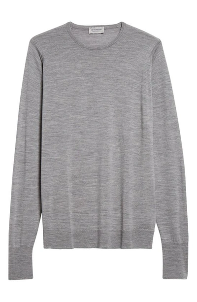 Shop John Smedley Marcus Virgin Wool Crewneck Sweater In Silver