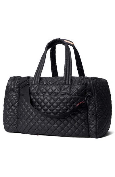 Shop Mz Wallace Large Metro Team Quilted Nylon Duffle Bag In Black