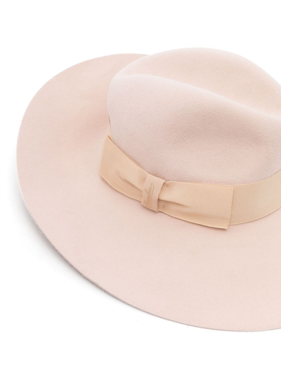 Shop Borsalino Sophie Shaved Felt Fedora Hat In Beige