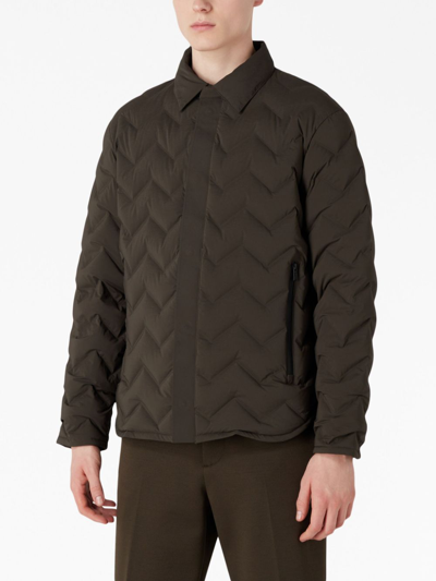 Shop Emporio Armani Padded Quilted Jacket In Green