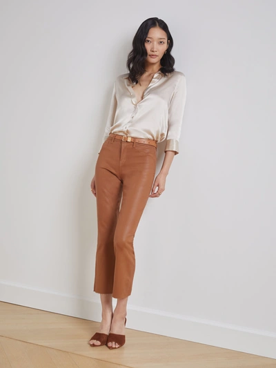 L Agence Dani Silk Blouse In Champagne
