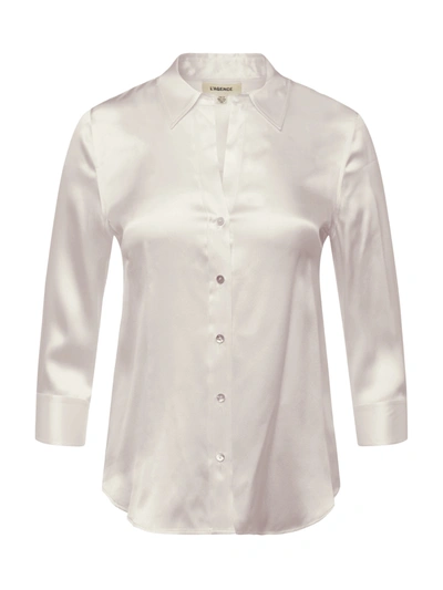 Shop L Agence Dani Silk Blouse In Champagne