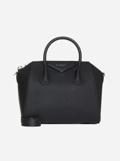 Shop Givenchy Antigona Small Leather Bag In Black