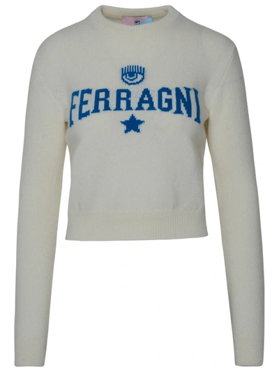 Shop Chiara Ferragni Maglia Logo In White