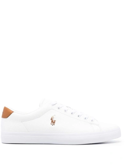 Shop Polo Ralph Lauren Longwood-sneakers-low Top Lace Shoes In White/multi Pp