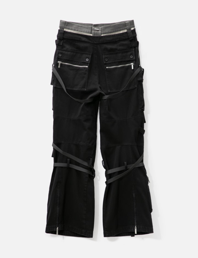Shop C2h4 Parachute Double Waist Workpants In Black