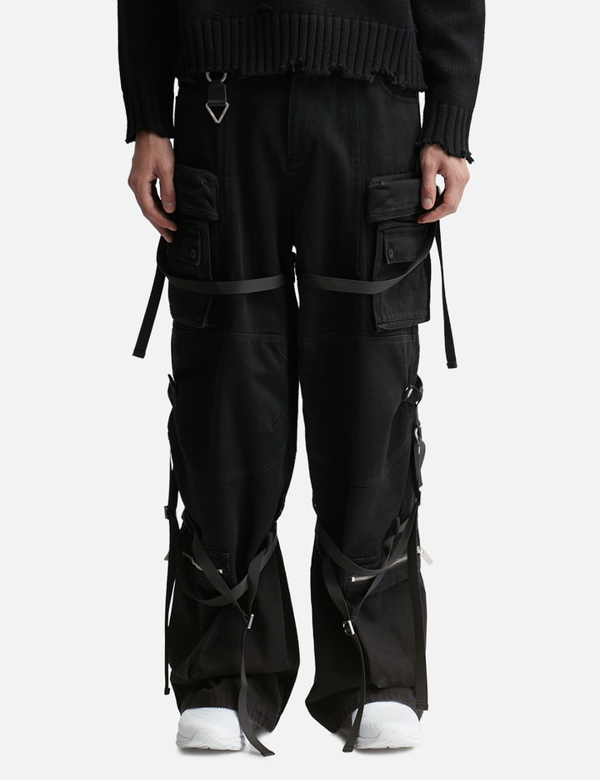 C2H4 Black Construction Cargo Pants