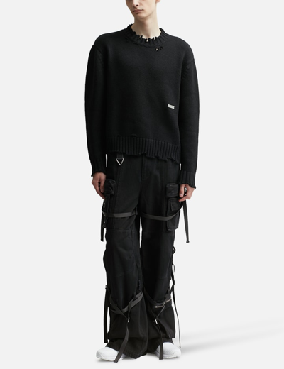 Shop C2h4 Parachute Double Waist Workpants In Black