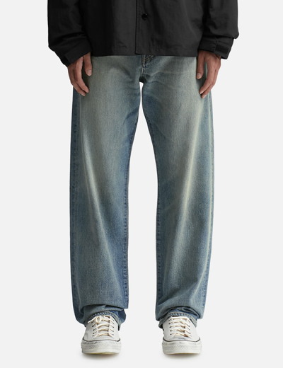 Shop Kenzo Straight Fit Asagao Japanese Denim Jeans In Blue