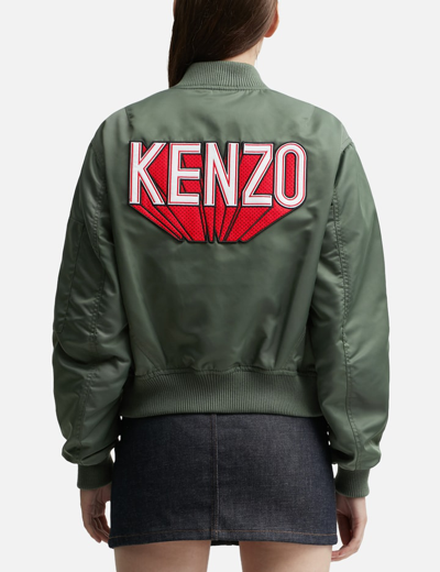 Shop Kenzo 3d Bomber Jacket In Green