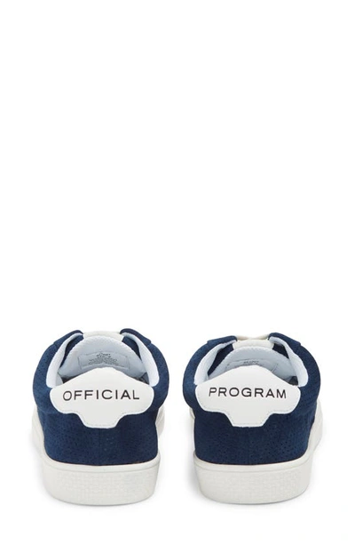Shop Official Program Court Low Top Sneaker In Navy Suede/ White