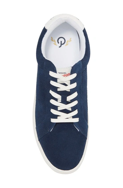Shop Official Program Court Low Top Sneaker In Navy Suede/ White