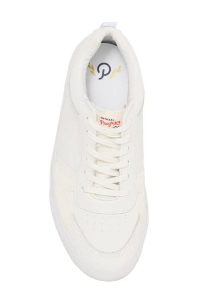 Shop Official Program Canvas Lace-up Sneaker In Off White/ White