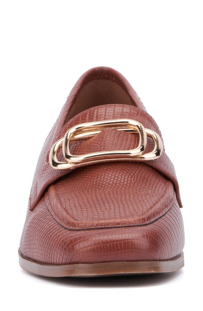 New York And Company Ramira Buckle Loafer In Cognac
