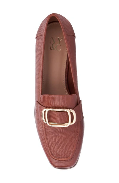 New York And Company Ramira Buckle Loafer In Cognac