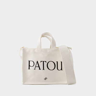 Shop Patou Small Tote Bag -  - Cotton - Cream In Beige