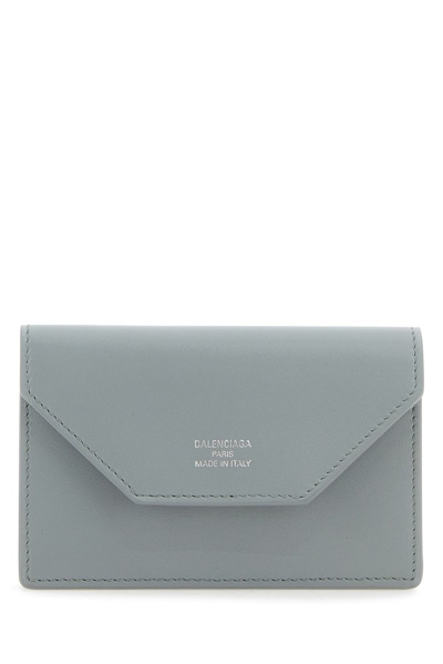 Shop Balenciaga Logo Printed Envelope Wallet In Blue