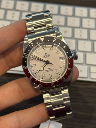 Pre-owned Tudor 2024  Black Bay Pepsi Gmt 79830rb Opaline Dial Men's Watch Box/papers