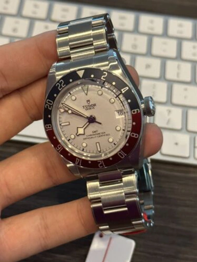 Pre-owned Tudor 2024  Black Bay Pepsi Gmt 79830rb Opaline Dial Men's Watch Box/papers