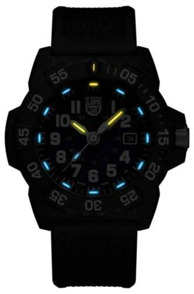 Pre-owned Luminox Navy Seal Carbonox Black Rubber Date Quartz Men Watch Xs.3503.nsf