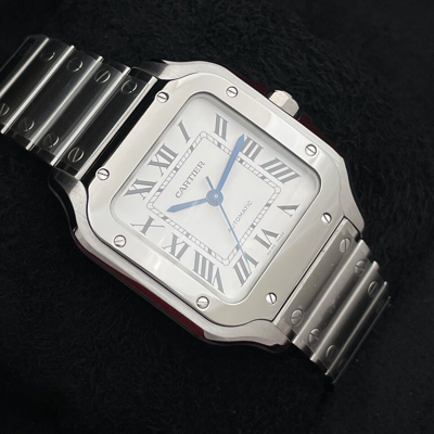 CARTIER Pre-owned Santos De  Wssa0029 Stainless Steel White Medium Complete Watch