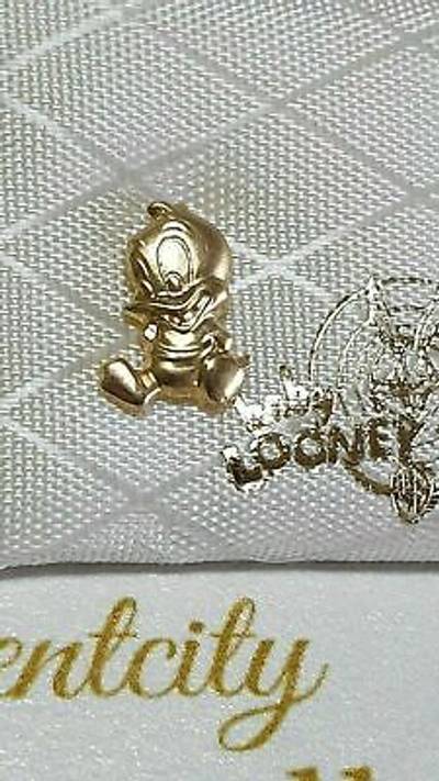 Pre-owned Disney Earrings  Donald Duck 18k Gold Gift For Girl Original Looney Tunes Handmde