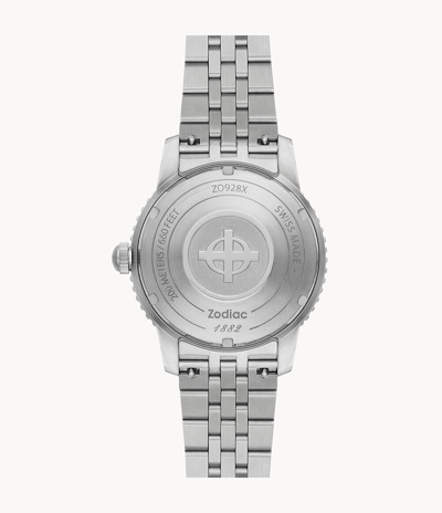 Pre-owned Zodiac Super Sea Wolf 53 Compression Automatic Black Dial Bracelet Watch Zo9288