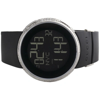 Pre-owned Gucci Diamond White Watch Mens Full Casing Ya114202 5 Row Custom Digital 3.5 Ct.